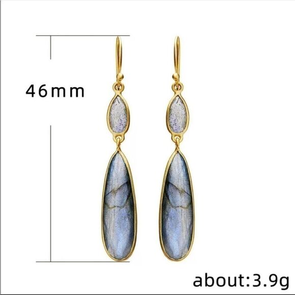 #29 Marbleized Teardrop Earrings - Picture 3 of 4